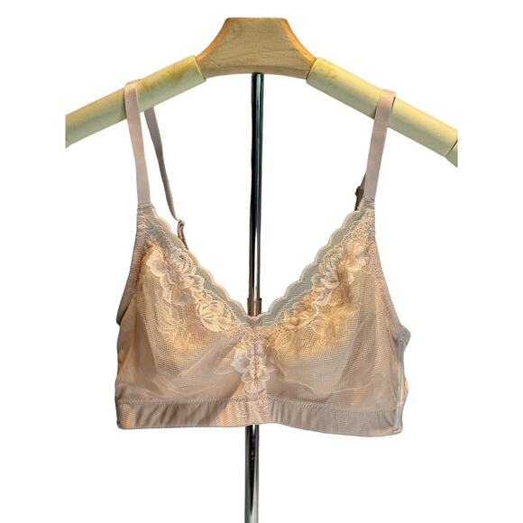 Women's Natori Blush Pink Lace bra - Soft and Pretty! Size 34C/DD, EUC - Picture 1 of 3